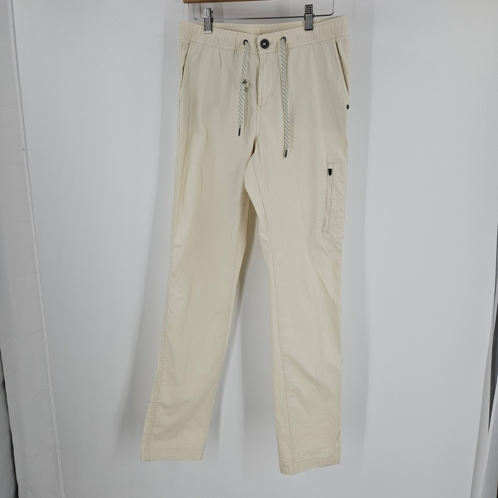Vuori Ripstop Climber Pants White Khaki Organic Cotton Drawstring Straight Leg S - Picture 2 of 8